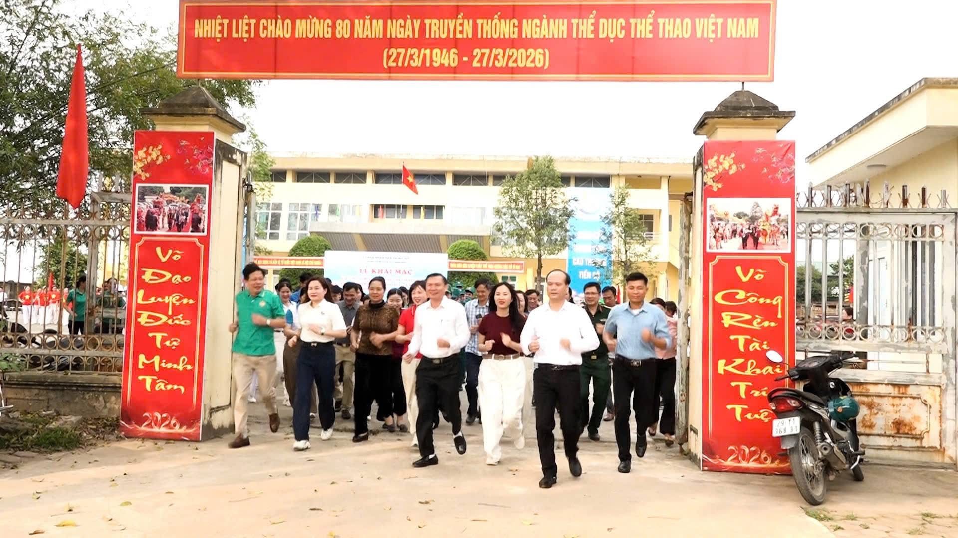 Không khí sôi nổi tại xã Mỹ Đức trong Ngày chạy Olympic vì sức khỏe toàn dân