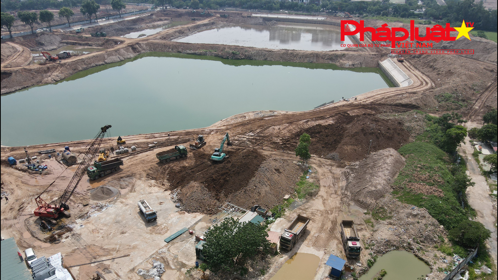 Hồ điều hòa chống ngập rộng 12ha, tổng vốn 370 tỷ đồng tiến độ thi công ra sao?